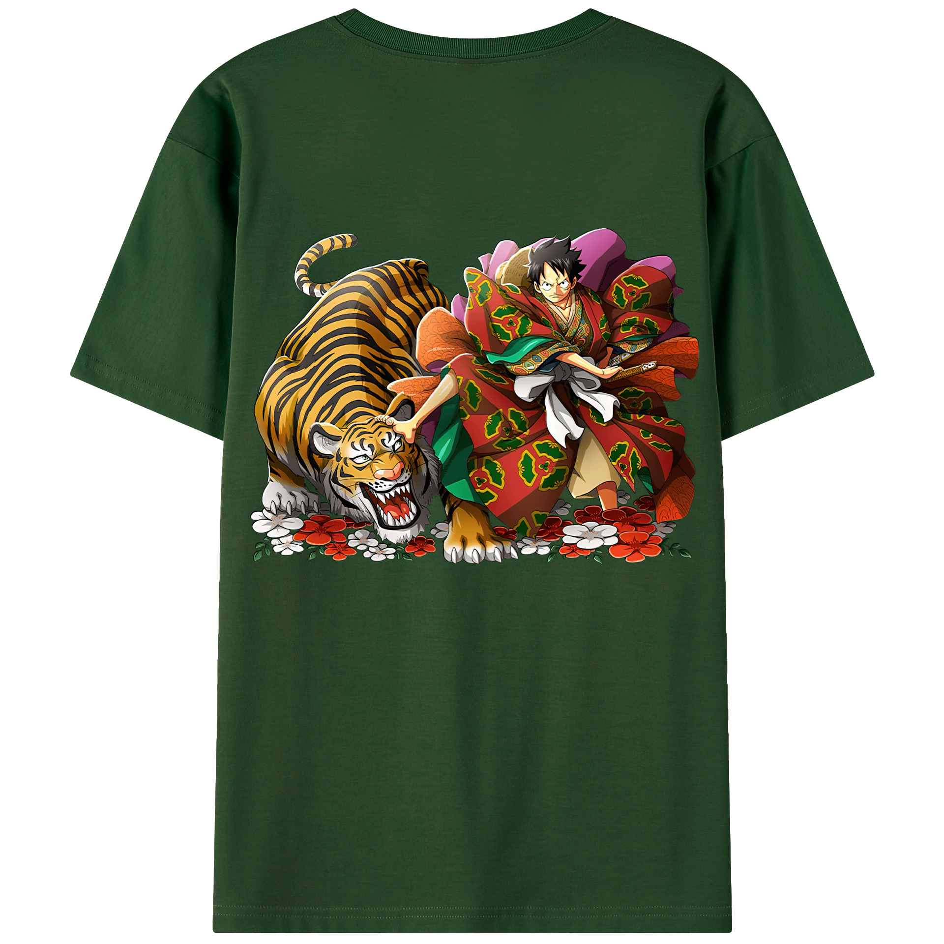 ワンピース モンキー・D・ルフィ ONE PIECE Monkey D. Luffy 綿100％半袖Tシャツ（背面プリント）